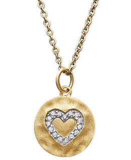Studio Silver 18k Gold over Sterling Silver Necklace, Crystal Heart