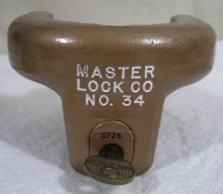 Vintage Master Lock Co No 34 Hitch Lock