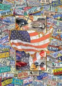 Masterpieces USA License Plates Suitcase Jigsaw Puzzle 1000 PC