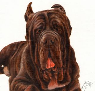 Oil DOG Portrait Painting NEAPOLITAN MASTIFF Art Artwork from Artist