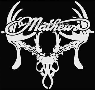Mathews Deer Skull Bowhunter Decal Truck Window Vinyl Auto Sticker or