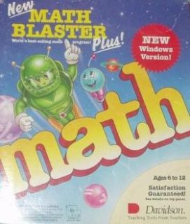 Math Blaster Plus w Manual PC Kids Learning Game 3 5