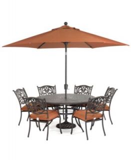 Paradise Outdoor Patio Furniture, 7 Piece Set (60 Round Dining Table