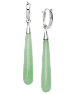 Sterling Silver Earrings, Jade Drop Earrings (25 ct. t.w.)   Earrings