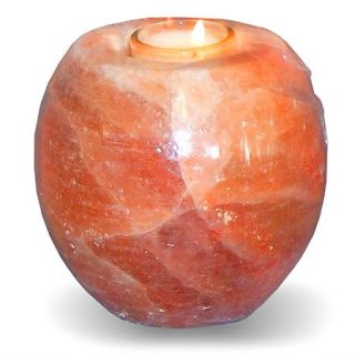 Globe Sphere Himalayan Ionic Crystal Salt Rock Candle Holder