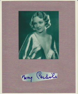 Mary Carlisle Autograph Signed Display Sexy Cleavage Signature COA