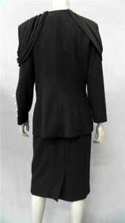 Karen Lawrence by Matthew Misses 12 3 PC Skirt Suit Black Blouse