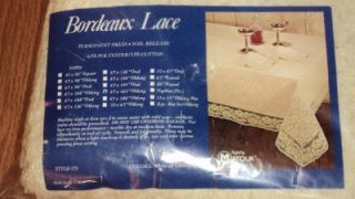 NIP Vintage MATOUK Bordeaux Lace Tablecloth 67x162 Oblong & 6 Napkins