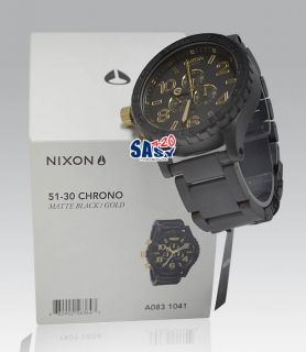 Nixon 51 30 Chrono A0831041 Matte Black Gold Men Watch