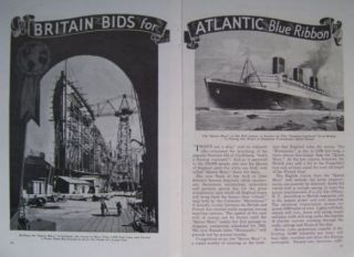 Queen Mary Ocean Liner 1935 Construction Pictorial Scotland Atlantic