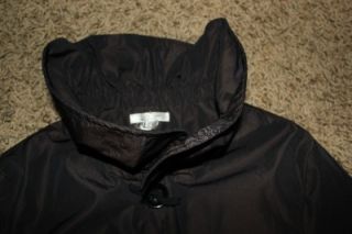 Matty M Ruffle Collar Long Rain Trench Black Coat Womens Size XS New