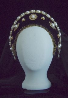 Lady Mary Tudor Renaissance French Hood Headpiece Hat 4 Dress Gown