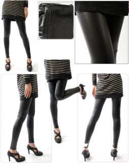 ReneeSox* Fleece Lined Thermal MATT Wet Leather Look Stretch Leggings