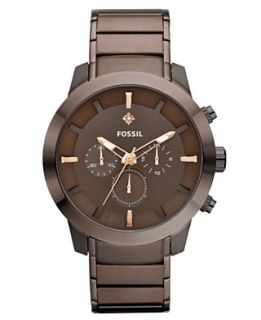 Fossil Watch, Mens Chronograph Diamond Accent Brown Ion Plated