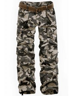 Match Women Green Camo Army Designer Fashion Cargo Pants s M L XL 2XL