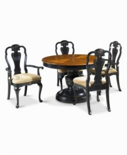 Hand Painted 7 Piece Dining Set Table, 4 Side Chairs and 2 Arm Chairs