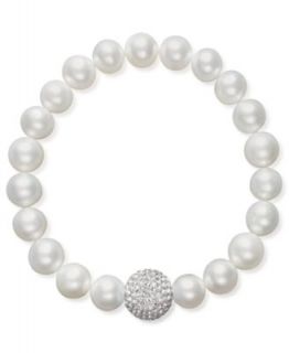 Pearl Bracelet, Cultured Freshwater Pearl and Crystal Bead Bracelet