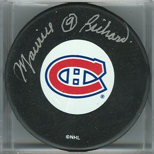 and HOFer Maurice Richard and includes his number 9. Includes a COA