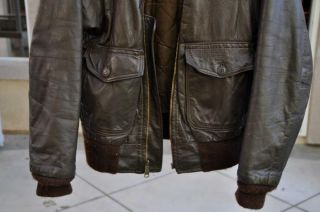 Antler Genuine Flight Jacket Brown Leather Size Small
