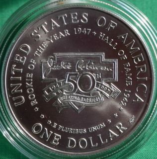 1997 Jackie Robinson Silver Dollar Uncirculated US Mint BU
