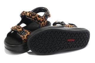 MBT Brown Leopard Print 2 Sandals Rocker Bottom Shoes