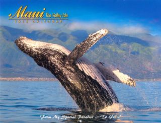 Hawaiian 2013 Maui Calendar Whales Waterfall Scenic Sunset Sunrise