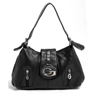 Look good anywhere you go with this stylish handbag made of soft, faux
