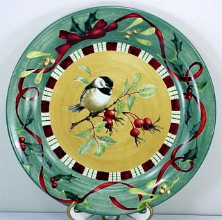 Greetings Stoneware by Catherine McClung Chickadee Dinner Plate