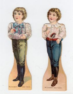 McLaughlins Coffee Advertising Paper Dolls 2 Small Boys Series 1894