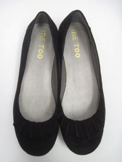 Me Too Black Suede Ballet Flats Shoes Size 6 5