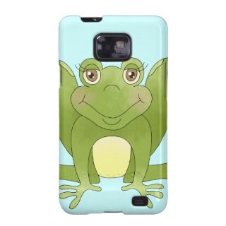 Cute Green Pond Frog Cartoon Amphibian Samsung Galaxy SII Cases