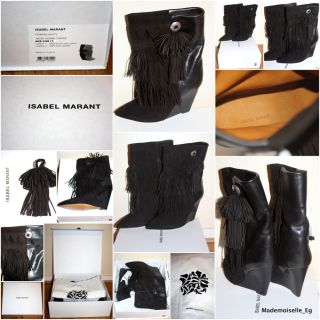 NEW ISABEL MARANT FALL 2012 JACOB FRINGED BOOTS SIZE 38 IN BLACK
