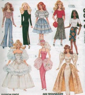 McCalls 11 1 2 Barbie Ken Doll Clothes Pattern