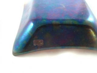 Iridescent Fused Art Glass Kurt McVay Diamond Pattern Bowl 7 x 7
