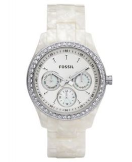 Fossil Watch, Womens Stella White Resin Bracelet 37mm ES1967   All