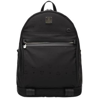 MCM Logo Jacquard Black New LineB Light and City look Casual Backpack