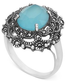 Genevieve & Grace Sterling Silver Ring, Synthetic Apatite (2 1/5 ct. t