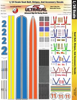 MG3456 1 24 High Def Ultracal Seat Belt Stripes and Accessory Decals