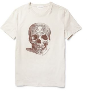 BNWT Mens Authentic Alexander McQueen Cream Skull Print Shirt XS s McQ