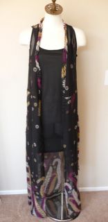 PIKO 1988 Vintage Maxie Batik Chiffon Wrap Long Dress M