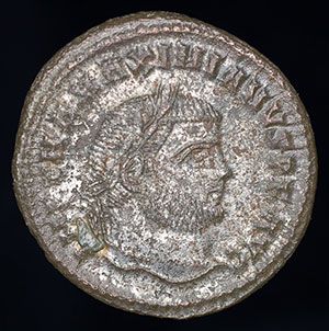 Ancient Roman Silvered Bronze Follis Coin of Emperor Maximian