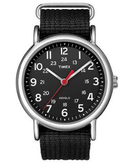 Timex Watch, Weekender Black Nylon Slip Through Strap 38mm T2N647UM