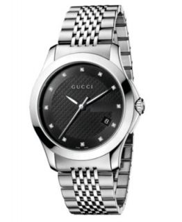 Gucci Watch, Mens Swiss G Timeless Diamond (3/8 ct. t.w.) Stainless