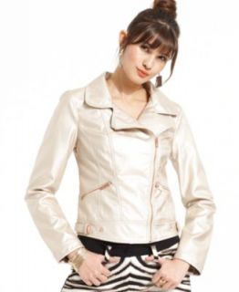 Pink Envelope Juniors Jacket, Faux Leather   Womens Jackets & Blazers