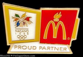 Olympic Pins 1998 Nagano Japan McDonalds Sponsor