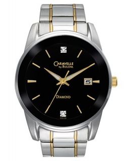 Caravelle by Bulova Watch, Mens Diamond Accent Two Tone Stainless