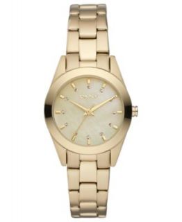 DKNY Watch, Womens Gold tone Ion Plated Stainless Steel Bracelet 28mm