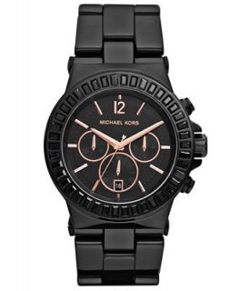 Michael Kors Watch, Womens Chronograph Dylan Black Ceramic Bracelet