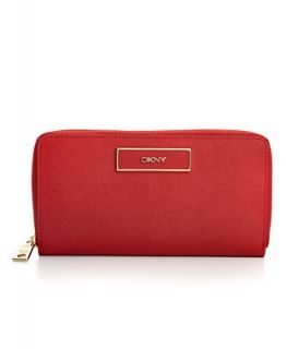 DKNY Handbag, Saffiano Large Leather Zip Around Wallet