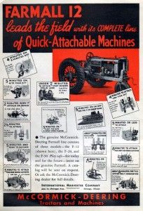 1936 McCormick Deering Farmall 12 Tractor Original Color Ad